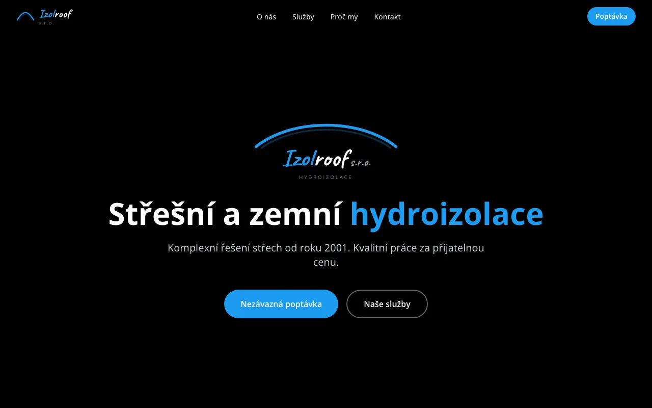IzolRoof s.r.o. — hydroizolace — náhled webu
